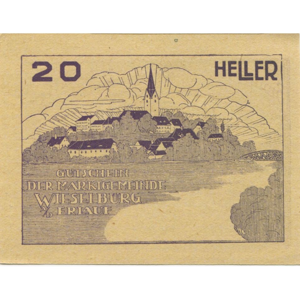 Banknote, Austria, Wieselburg, 20 Heller, village, 1920 UNC(63) Mehl:FS 1231c