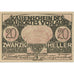 Banknote, Austria, Vöslau, 20 Heller, Blason, 1920, UNC(63) Mehl:FS 1121IIa
