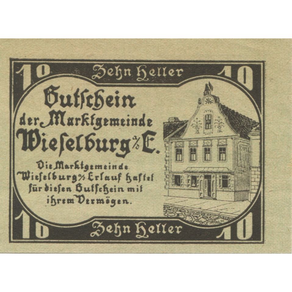 Banknote, Austria, Wieselburg, 10 Heller, mairie, 1920 UNC(63) Mehl:FS 1231b
