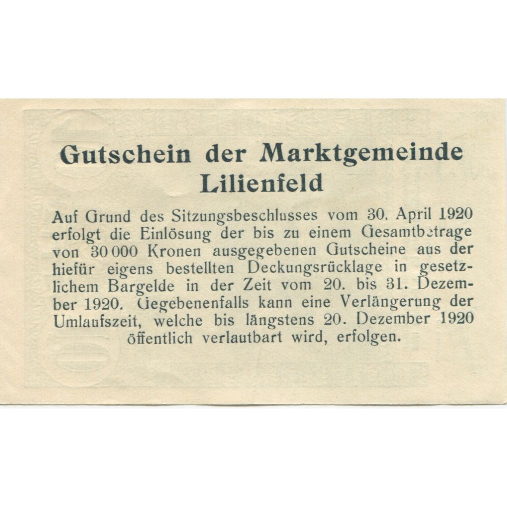 Banknote, Austria, Lilienfeld, 10 Heller, village, 1920 UNC(63) Mehl:FS 523Ia