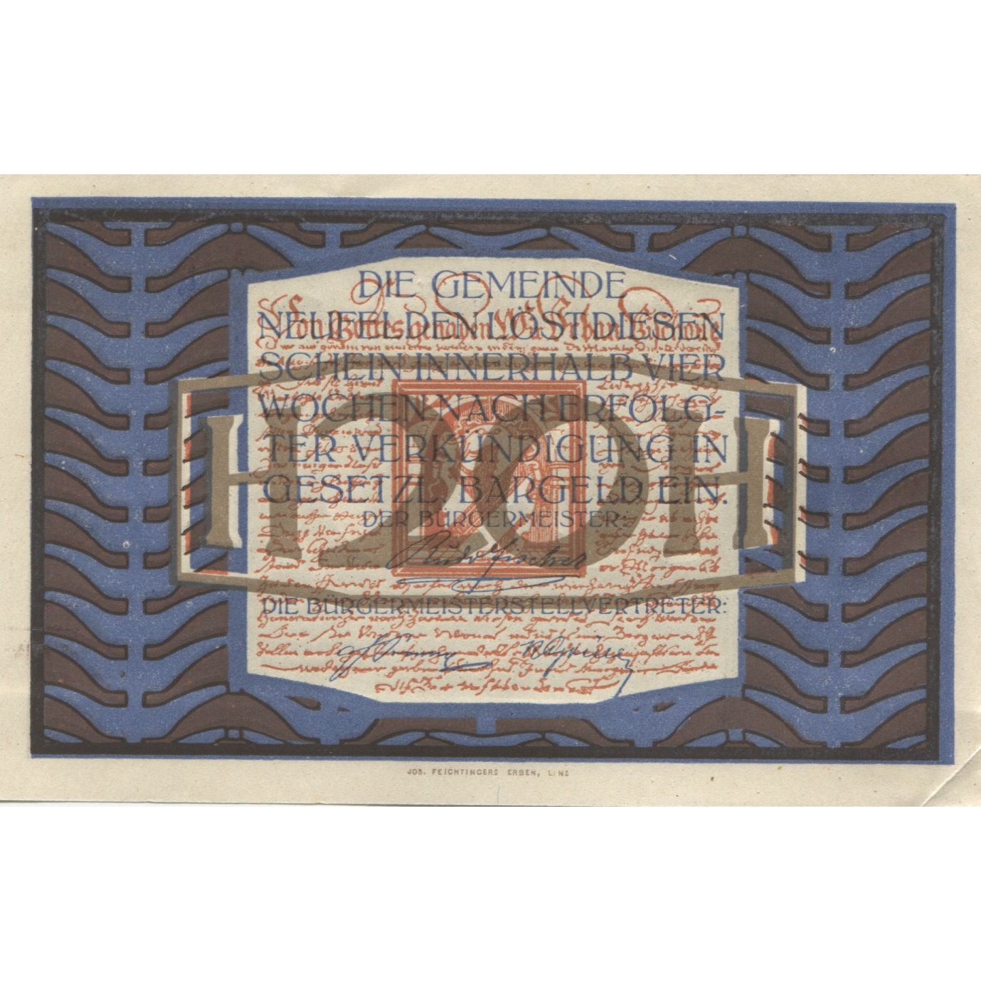 Banknote, Austria, Neufelden, 20 Heller, Texte, 1920, UNC(63), Mehl:FS 644a