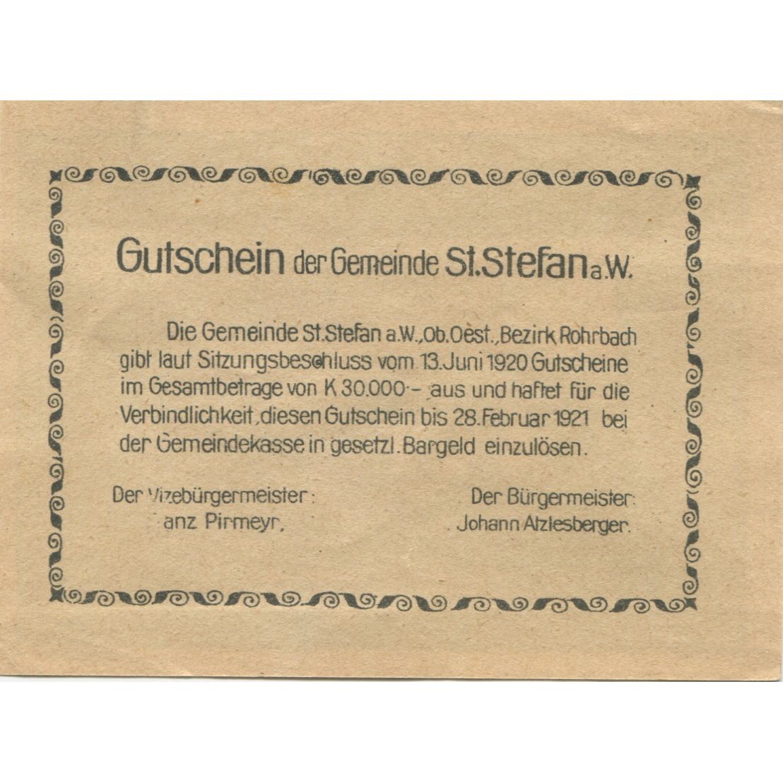 Banknote, Austria, St Stefan, 50 Heller, paysage, 1921 UNC(63) Mehl:FS 937a