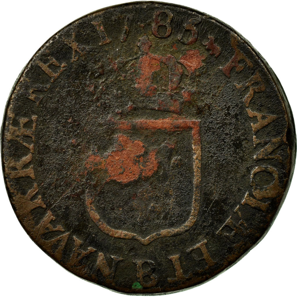 Coin, France, Louis XVI, 1/2 Sol ou 1/2 sou, 1/2 Sol, 1785, Rouen, VF(20-25)