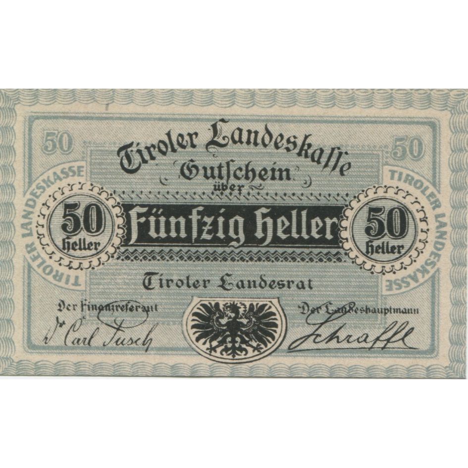 Banknote, Austria, Landesrat, 50 Heller, Texte, 1920, UNC(63), Mehl:FS 1073II