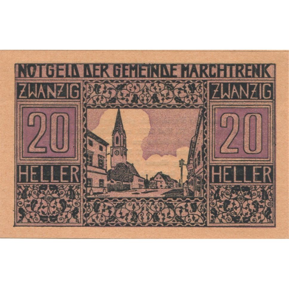 Geldschein, Österreich, marchtrenk, 20 Heller, Eglise, 1920 UNZ- Mehl:FS 581d
