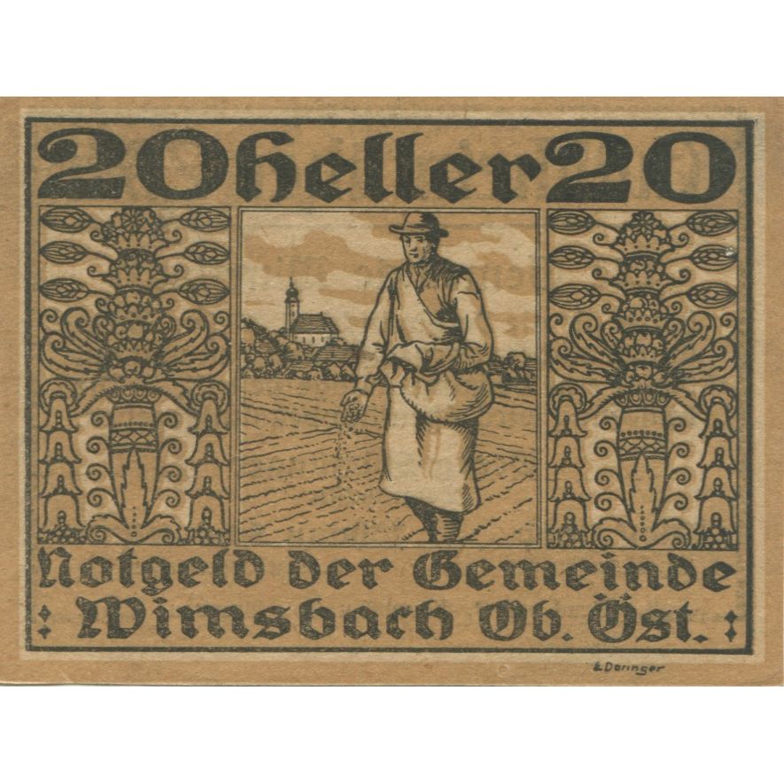 Geldschein, Österreich, Wimsbach, 20 Heller, champs, 1920, UNZ-, Mehl:FS 1240aA