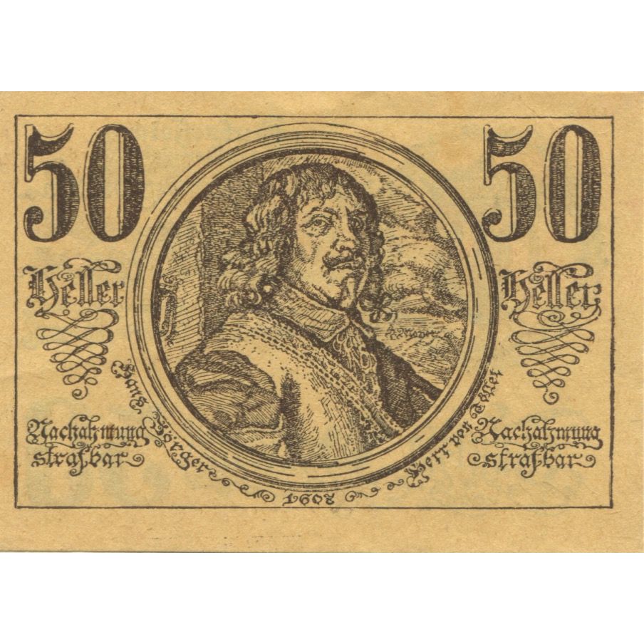 Banknote, Austria, St Georgen, 50 Heller, Blason, 1921 UNC(63) Mehl:FS 890