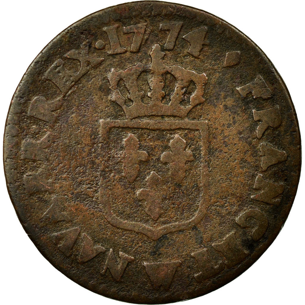 Münze, Frankreich, Louis XV, Liard à la vieille tête, Liard, 1774, Lille, S