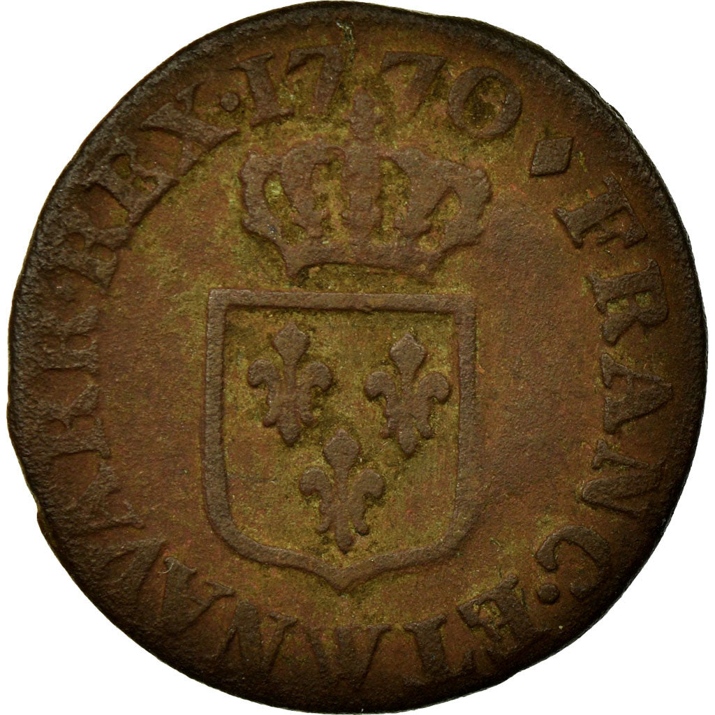 Munten, Frankrijk, Louis XV, Liard à la vieille tête, Liard, 1770, Lille, FR