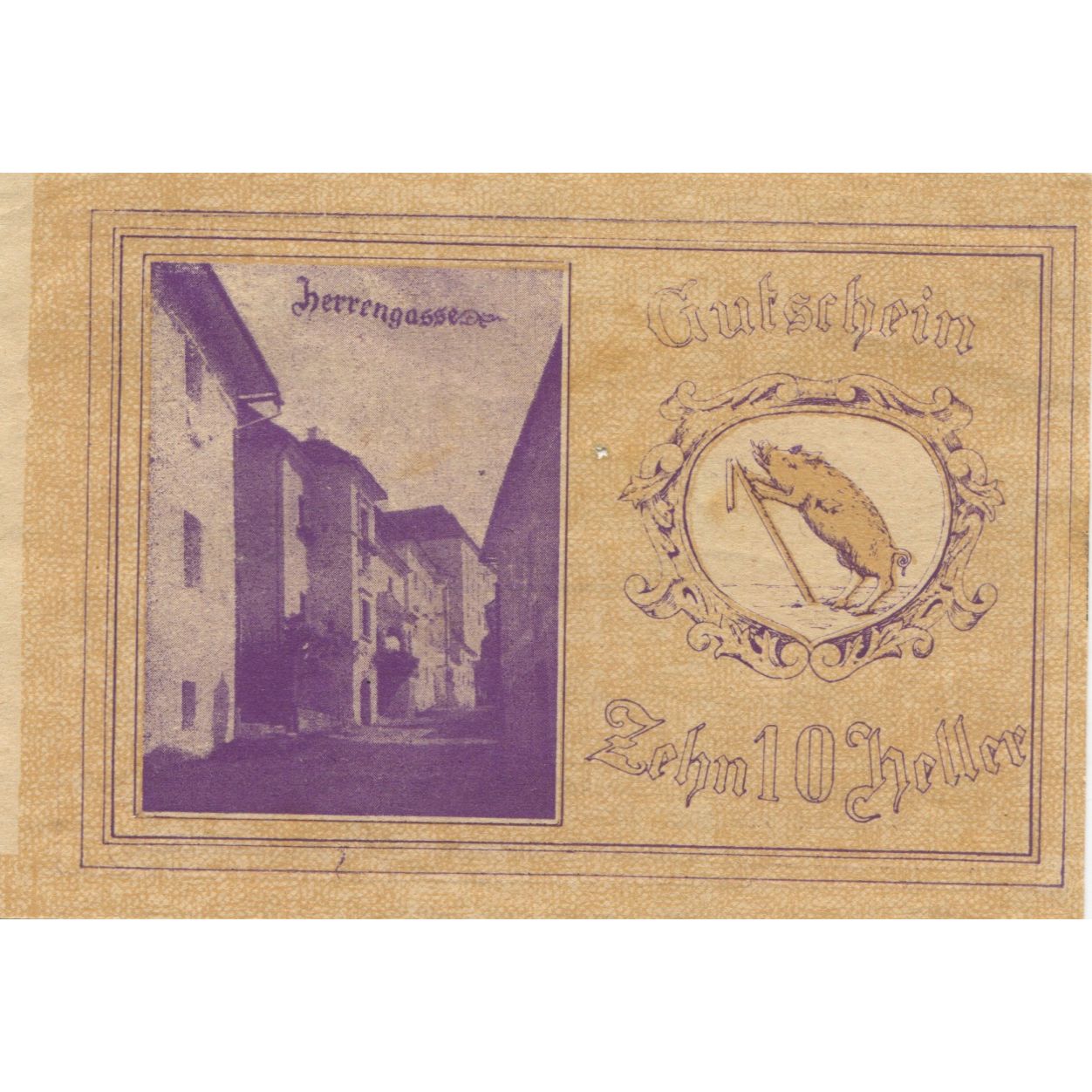Banknote, Austria, Kremsmunster, 10 Heller, mairie, 1920 UNC(63) Mehl:FS 476II