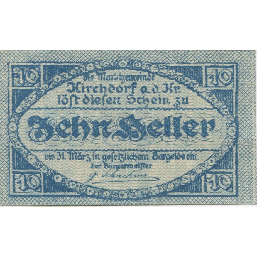 Geldschein, Österreich, Kirchberg, 10 Heller, Blason 1920-12-31 UNZ- Mehl:FS 441