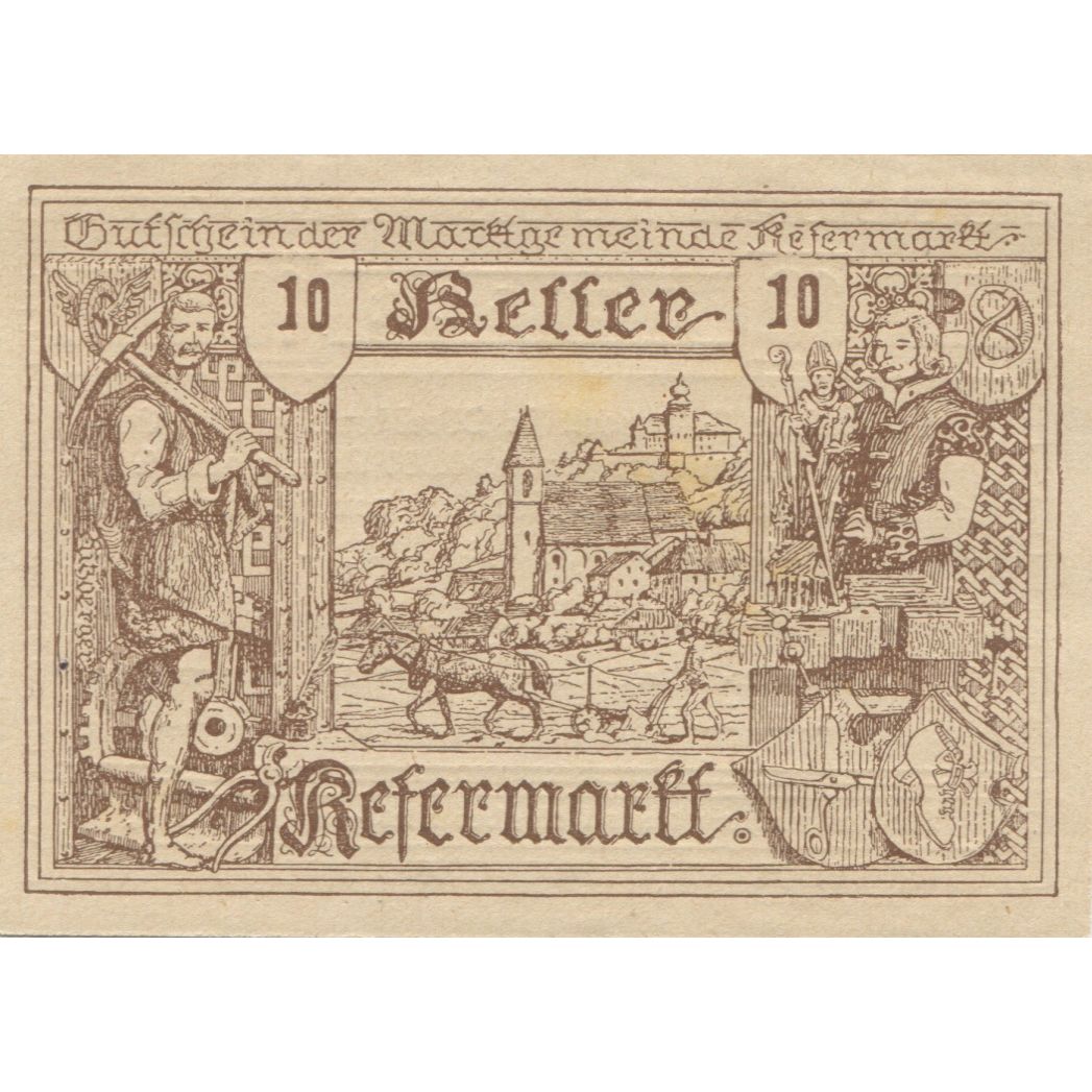 Banknote, Austria, Refermartt, 10 Heller, paysage, 1921, UNC(63), Mehl:FS 692V