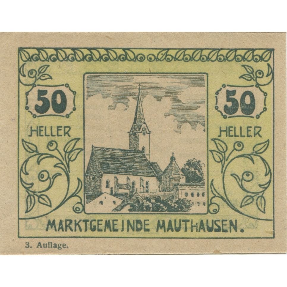 Banknote, Austria, Mauthausen, 50 Heller, Eglise, 1920 UNC(63) Mehl:FS 334