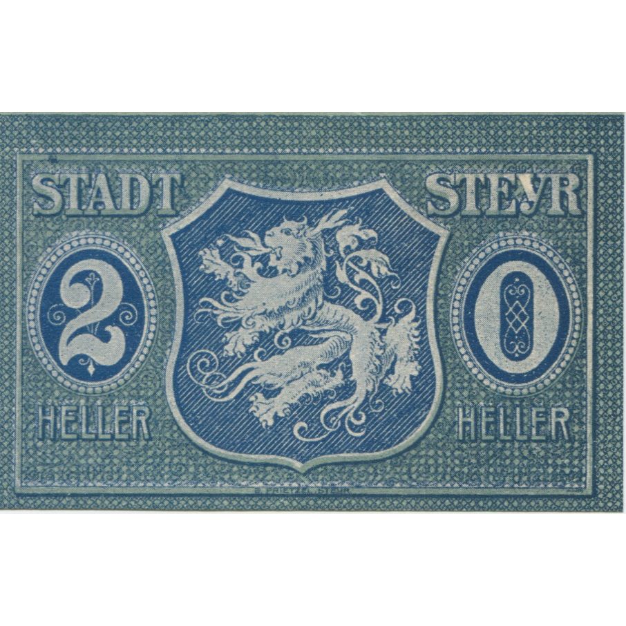 Geldschein, Österreich, Steyr, 20 Heller, Lion 1921-03-31, UNZ-, Mehl:FS 1034