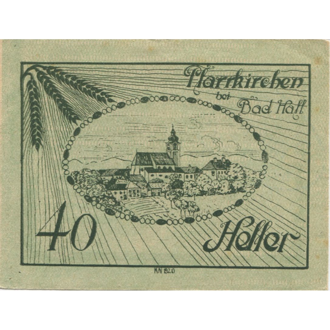 Banknote, Austria, Pfarrkirchen, 40 Heller, Eglise, 1920 UNC(63) Mehl:FS 743b