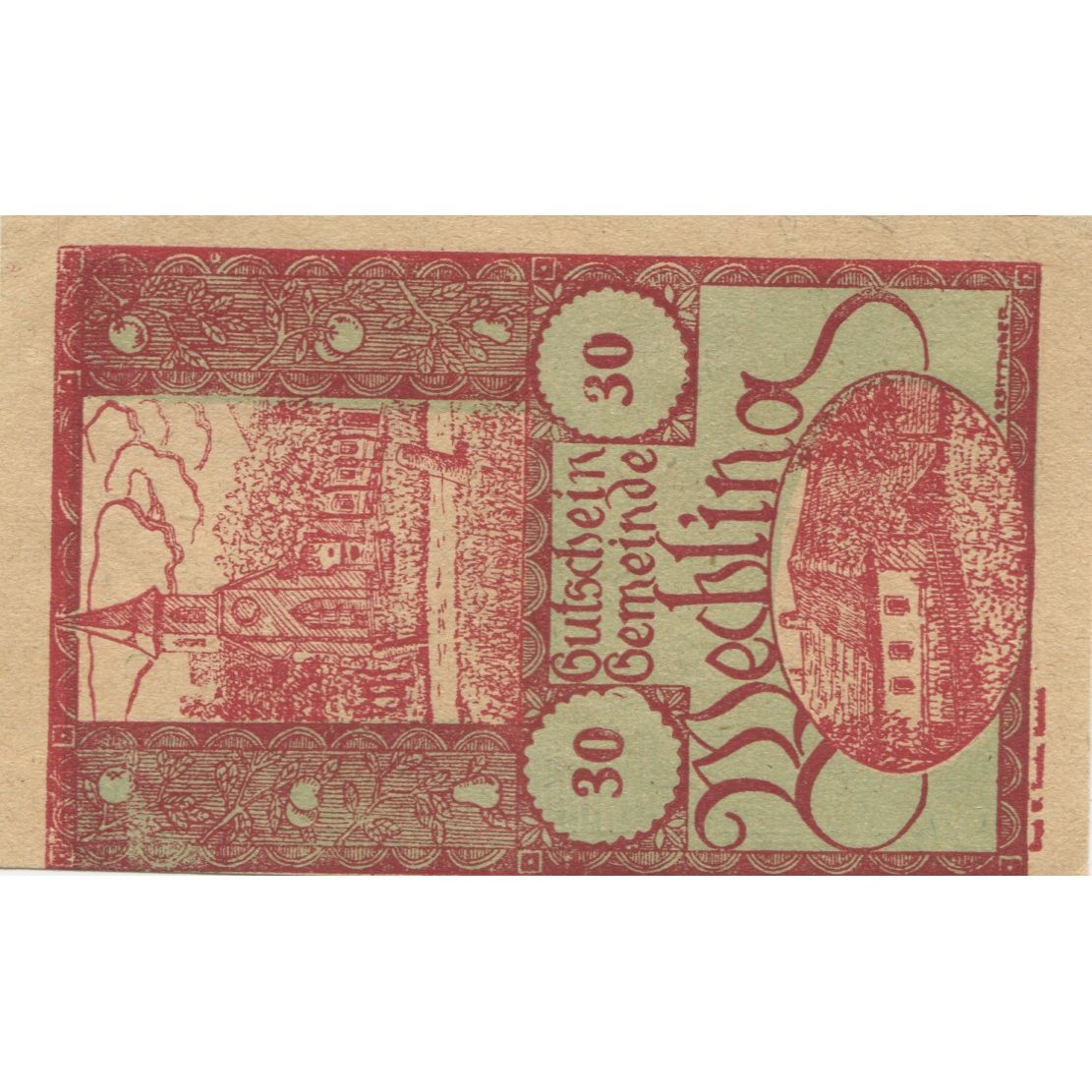Banknote, Austria, Wechling, 30 Heller, Eglise, 1920 UNC(63) Mehl:FS 1145a