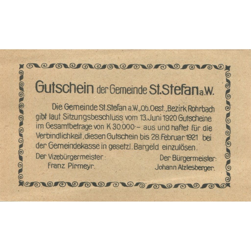 Banknote, Austria, St Stefan, 20 Heller, Eglise, 1921 UNC(63) Mehl:FS 937b