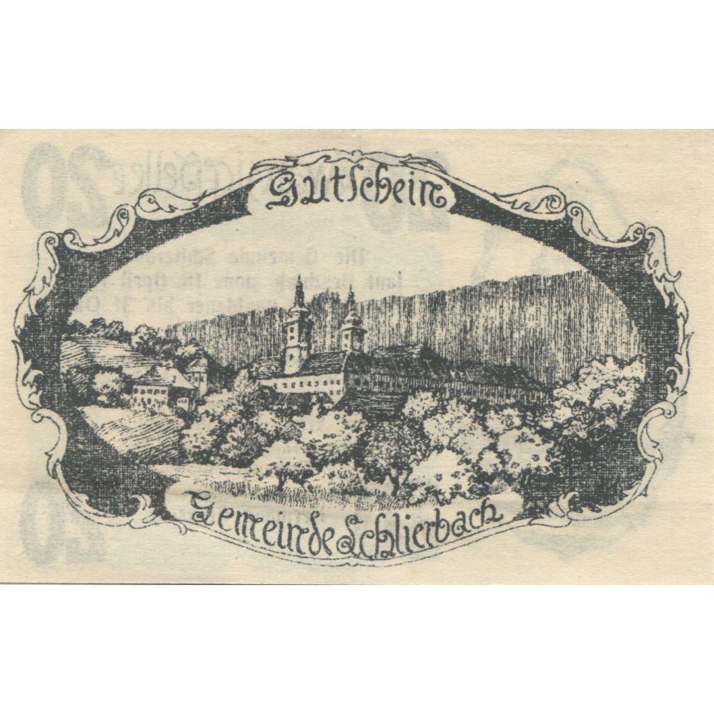 Banknote, Austria, Schlierbach, 20 Heller, château, 1920 UNC(63) Mehl:FS 962I