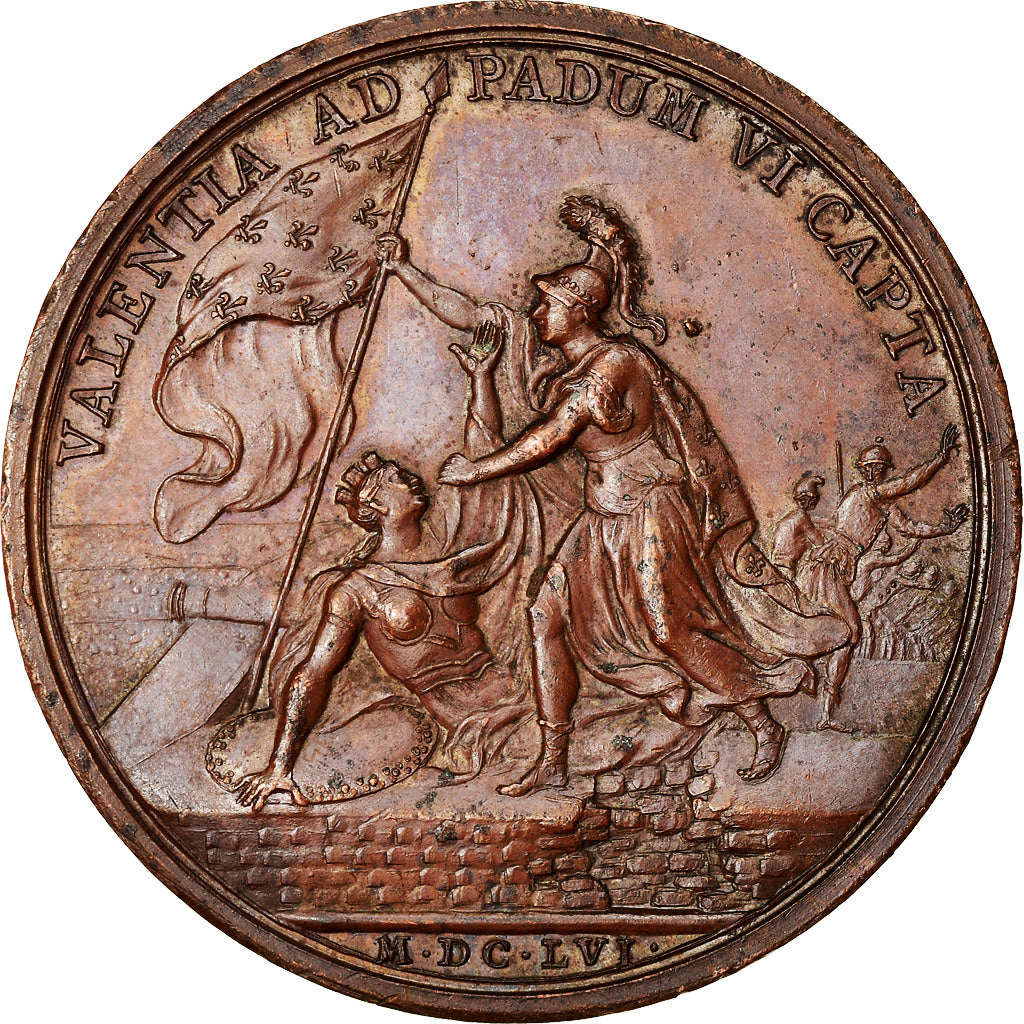 France, Medal, Louis XIV, Prise de Valence en Italie, History, 1656, Mauger