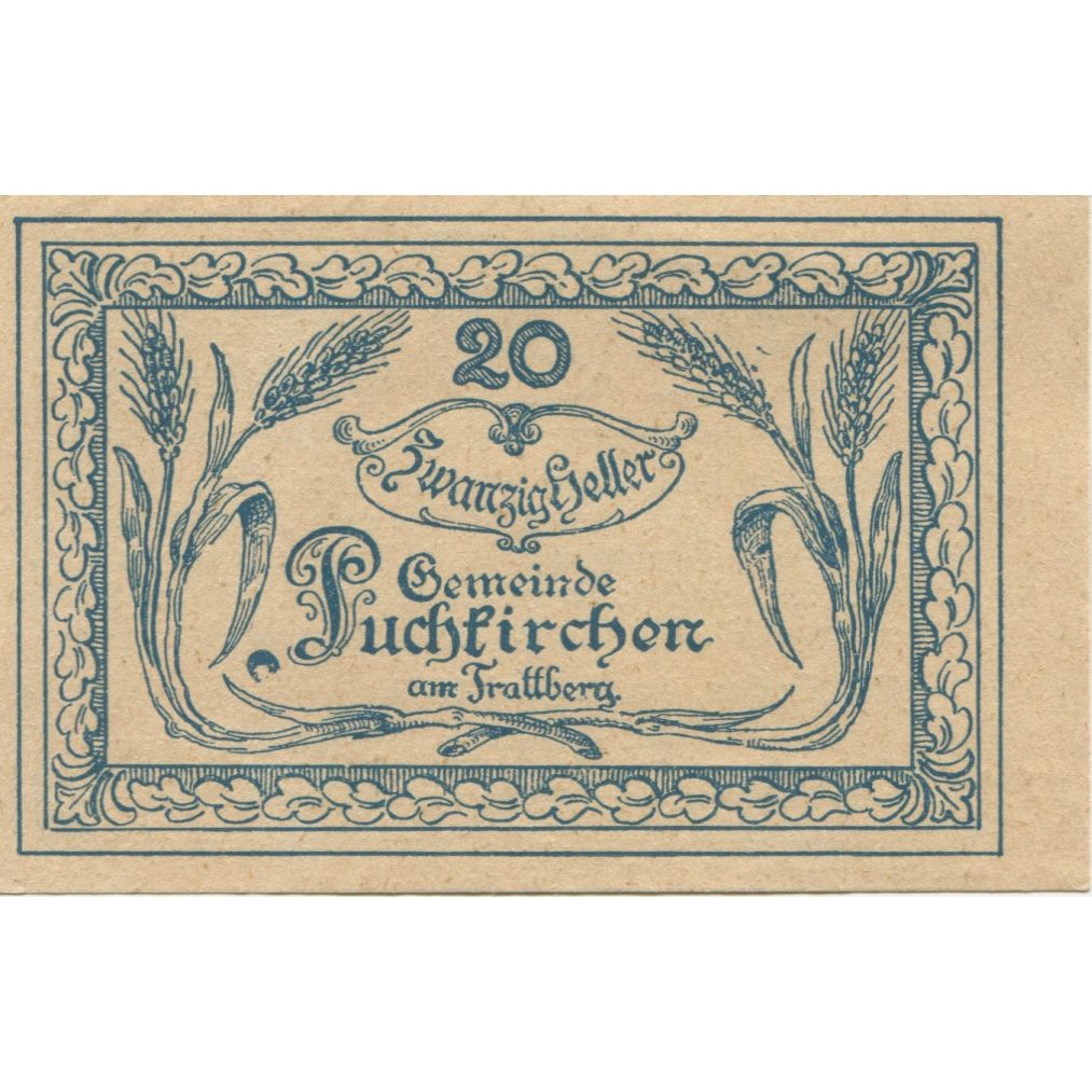 Biljet, Oostenrijk, Puchkirchen, 20 Heller, épis 1920-12-31, SPL Mehl:FS 789