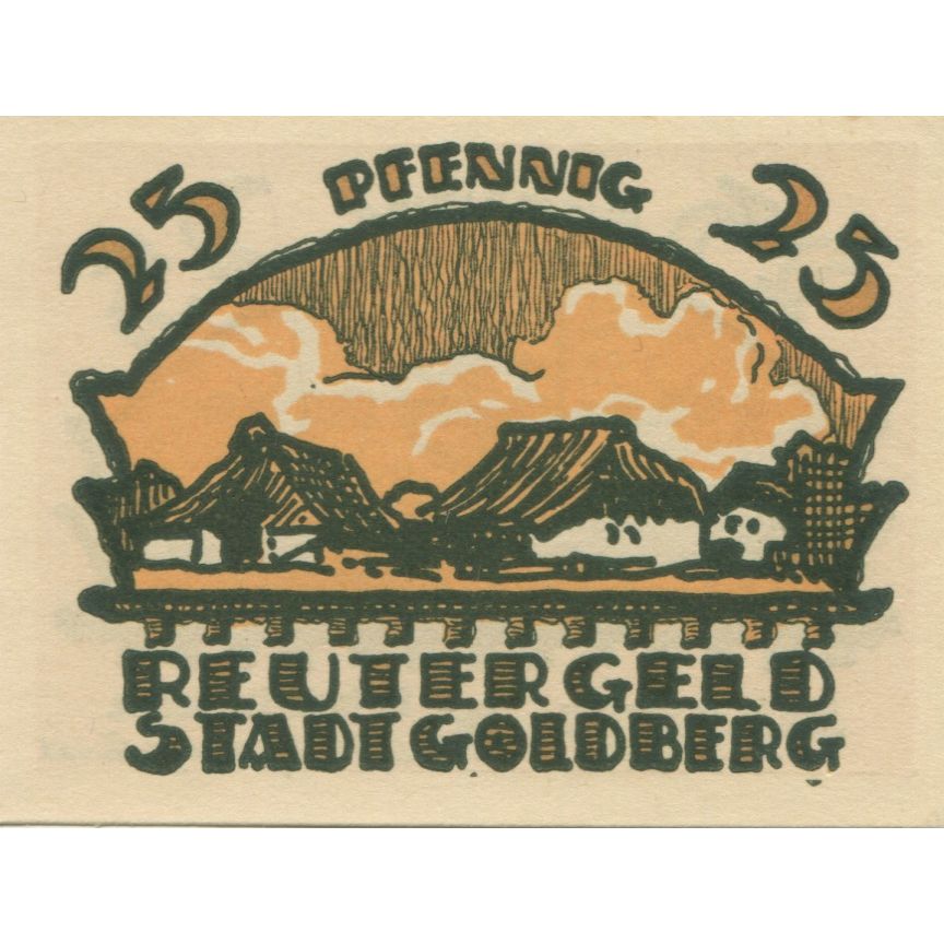 Billete, Alemania, Goldberg, 25 Pfennig, village 1922-05-31, SC Mehl:452.1