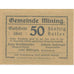 Billete, Austria, Mining, 50 Heller, château 1920-12-31, SC, Mehl:FS 613a