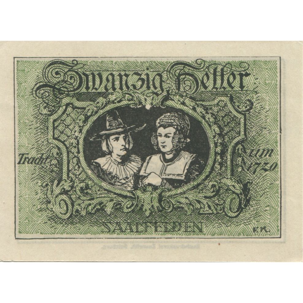 Banknote, Austria, Saalfelden, 20 Heller, ruine, 1920, UNC(63), Mehl:FS 859b