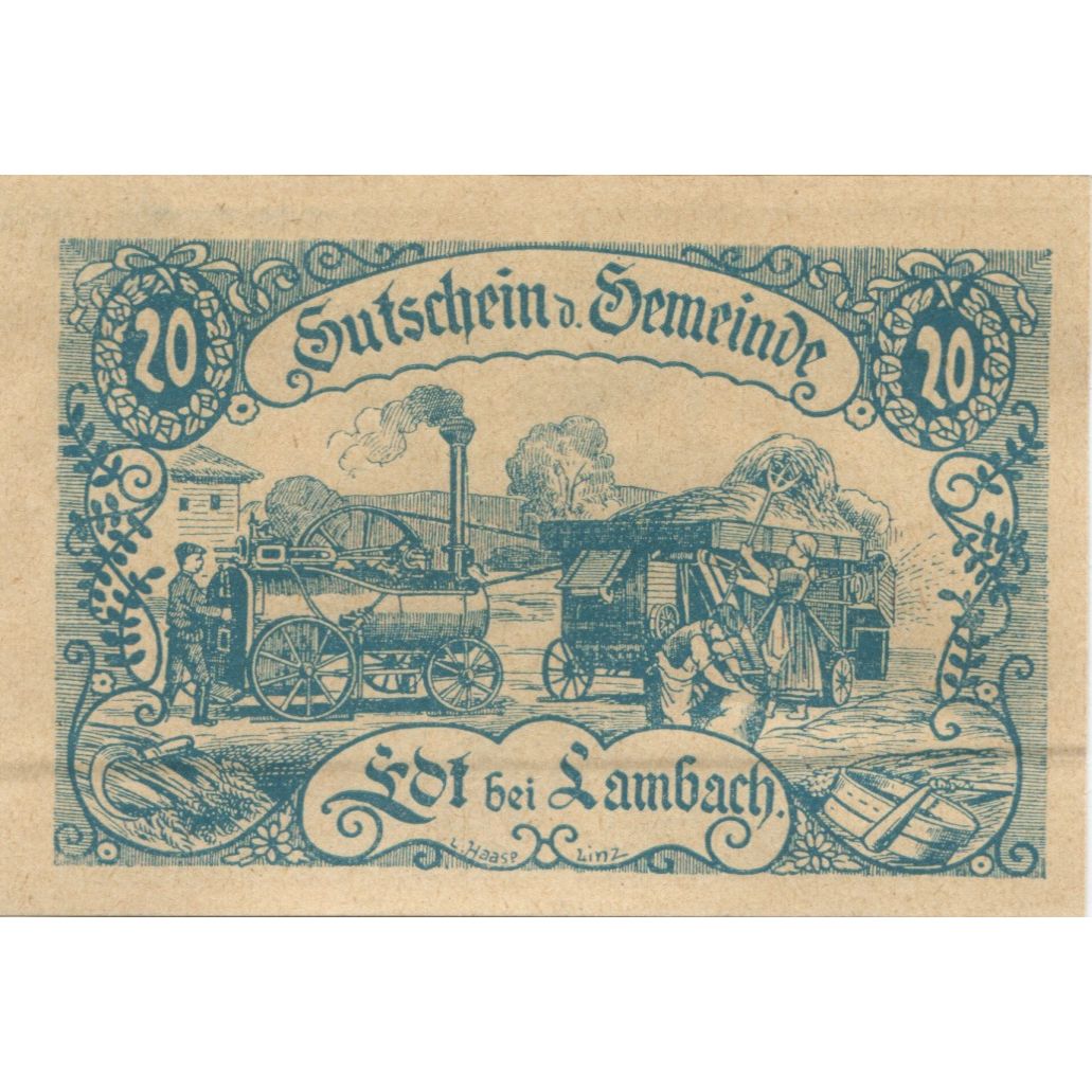 Banknote, Austria, Lambach, 20 Heller, train 1920-11-30, UNC(63), Mehl:FS 151a