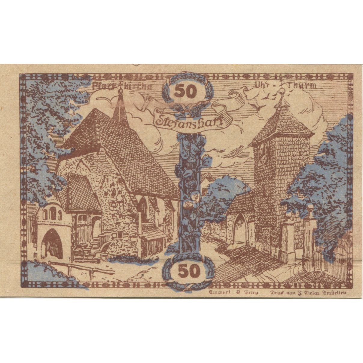 Banknote, Austria, Stefanshart, 50 Heller, village, 1920 UNC(63) Mehl:FS 1013b