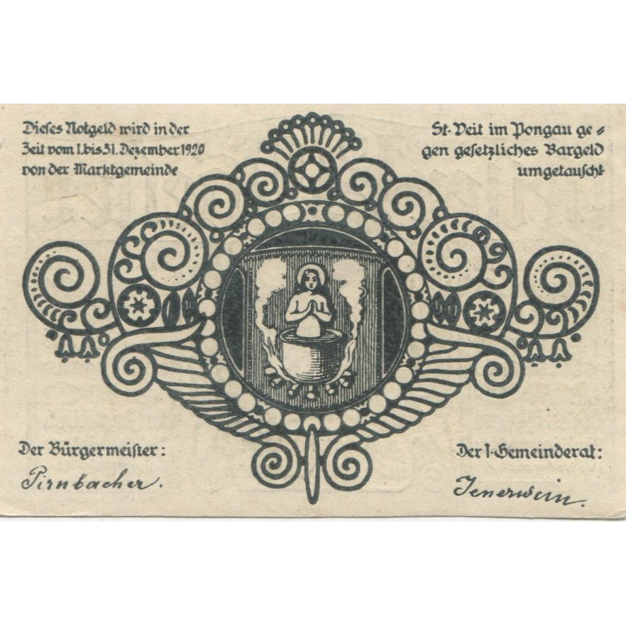 Banknote, Austria, St Veit, 20 Heller, Eglise, 1920 UNC(63) Mehl:FS 945a