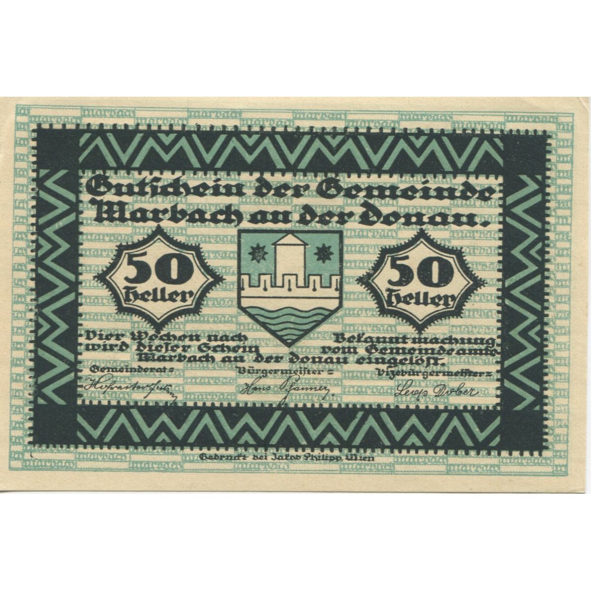 Banknote, Austria, Marbach, 50 Heller, château, 1920, UNC(63), Mehl:FS 579II