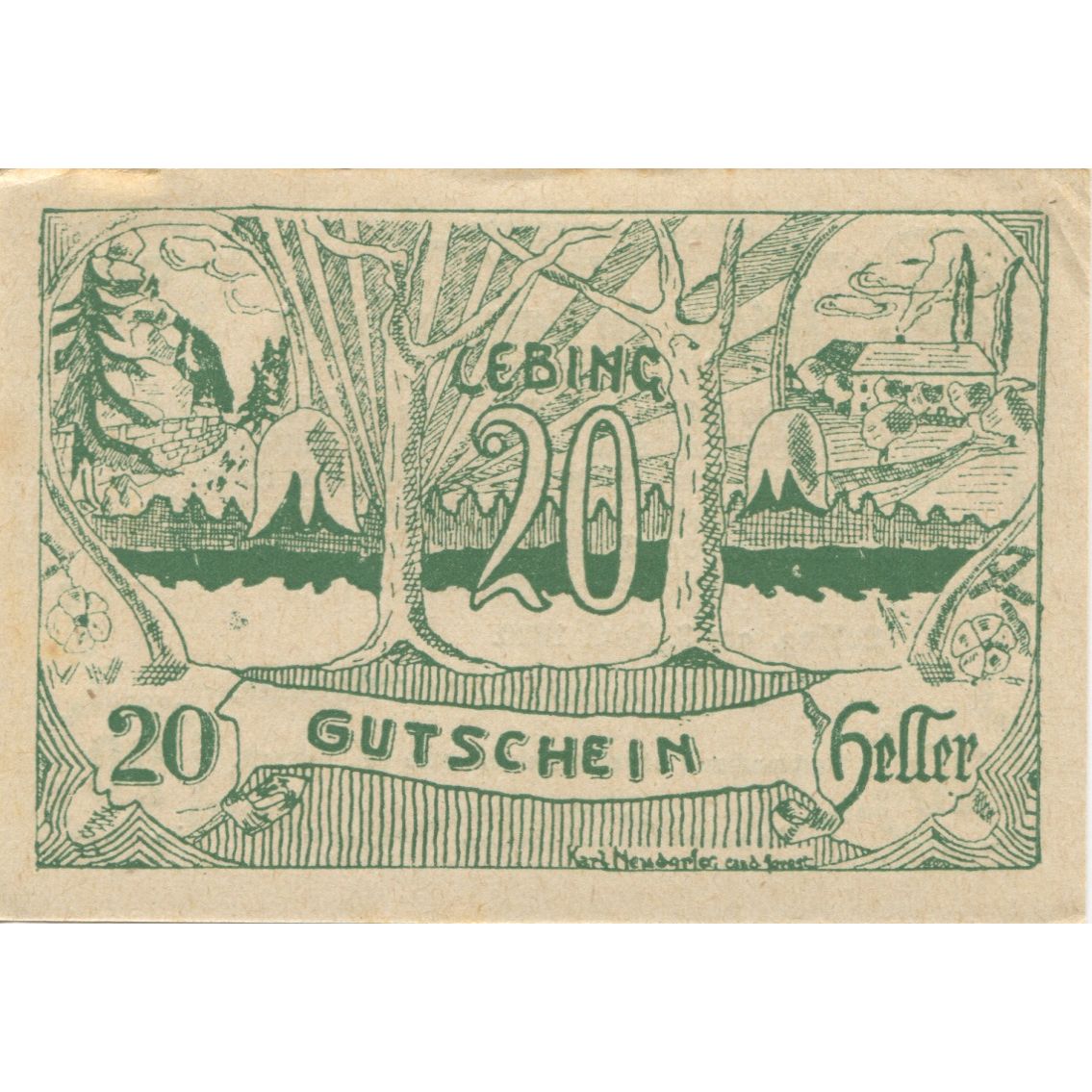Banknote, Austria, Lebing, 20 Heller, Forêt 1920-10-31, AU(55-58) Mehl:FS 508a