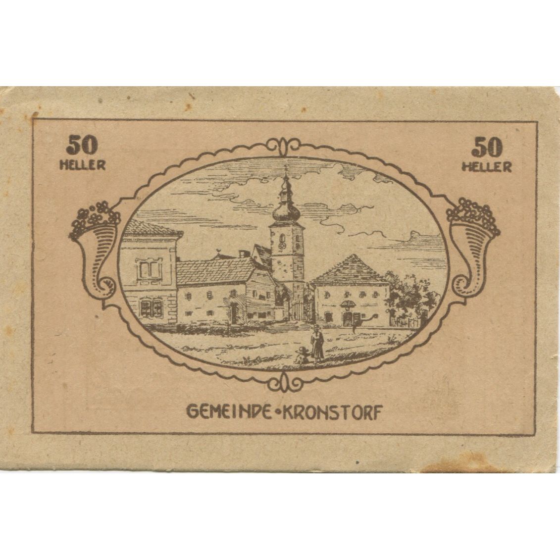 Banknote, Austria, Kronstorf, 50 Heller, village, 1920 EF(40-45) Mehl:FS 486a