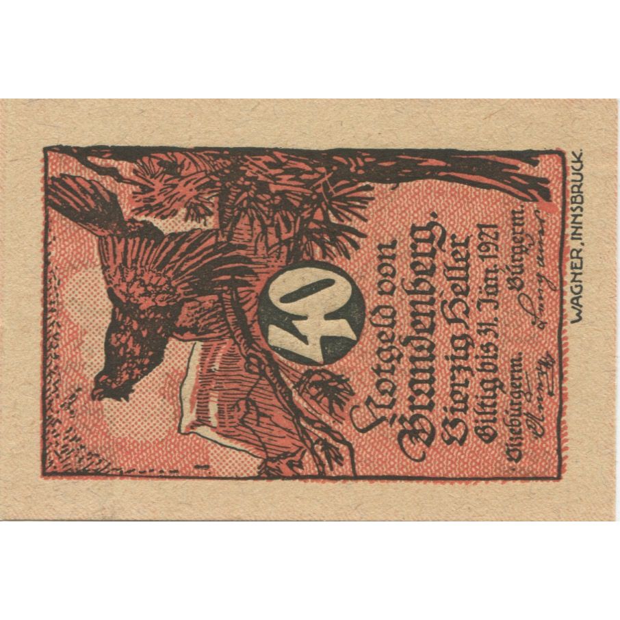 Geldschein, Österreich, Brandenberg, 40 Heller, aigle 1920 UNZ- Mehl:FS 99a
