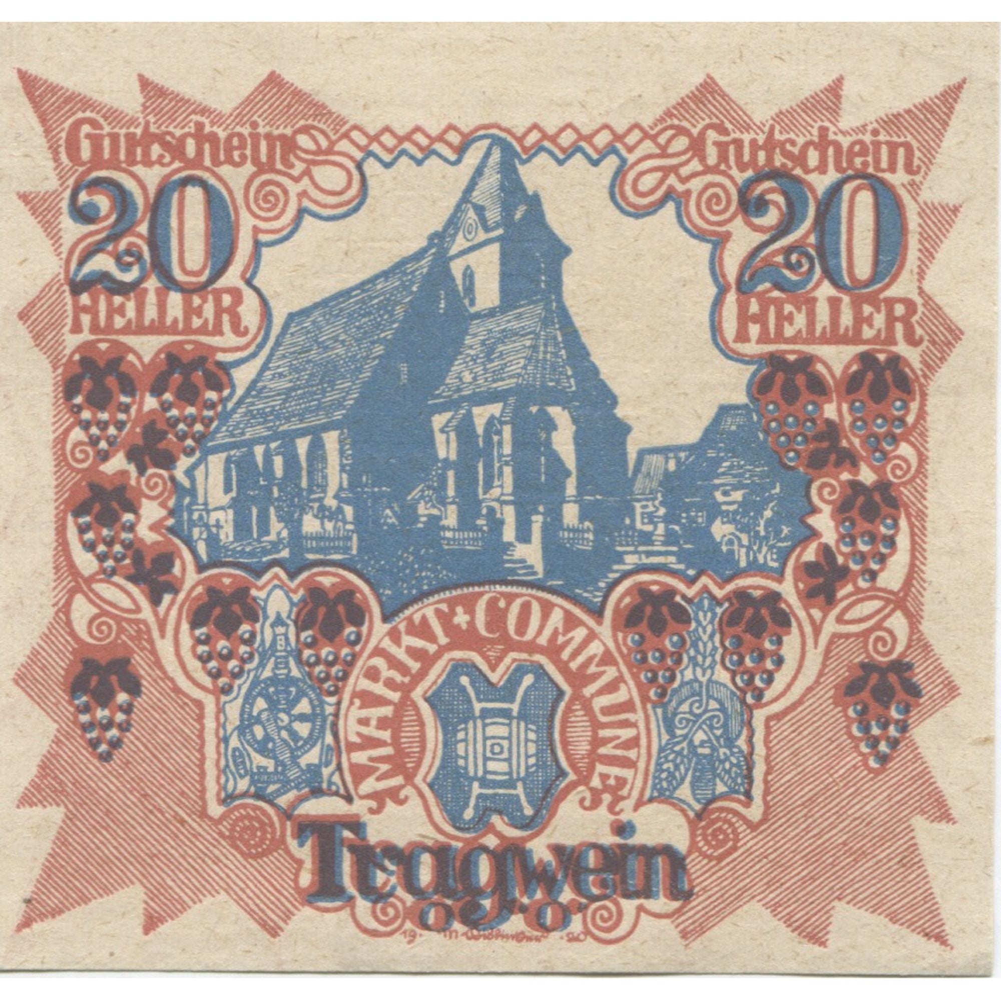 Banconote, Austria, Tragwein, 20 Heller, Eglise 1921-04-30, SPL Mehl:FS 1075Ia