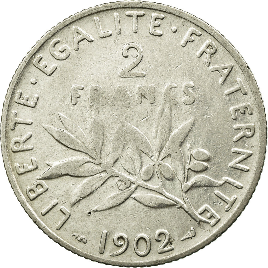Münze, Frankreich, Semeuse, 2 Francs, 1902, SS, Silber, KM:845.1, Gadoury:532