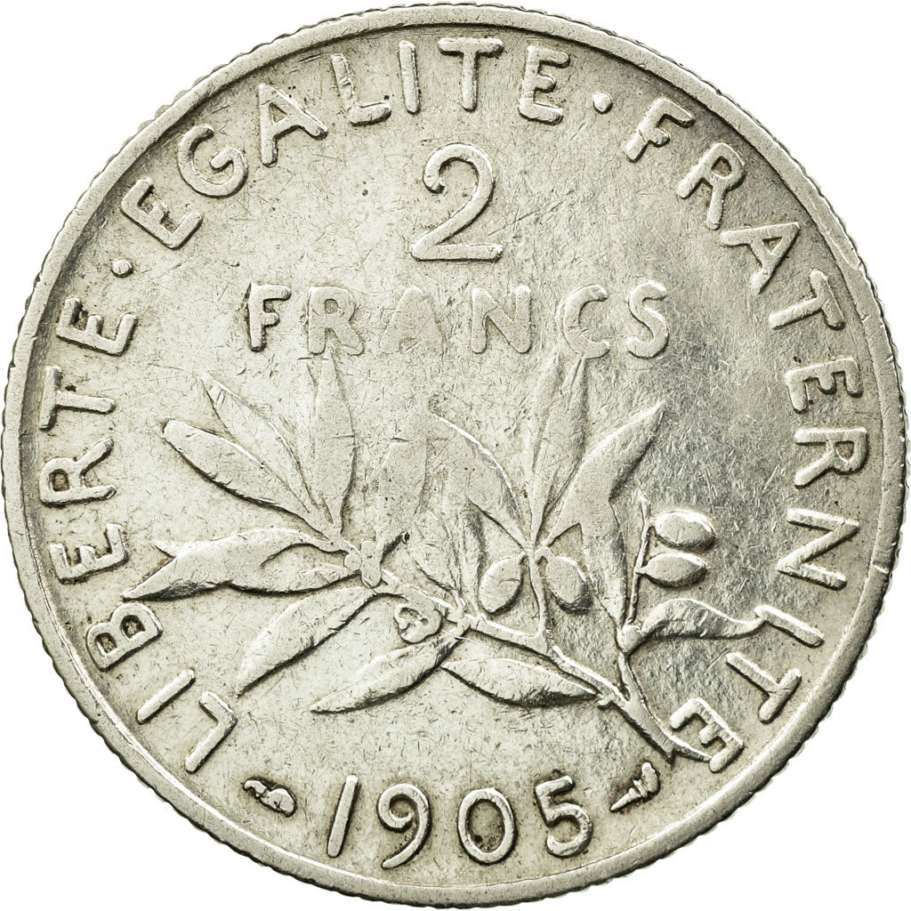Münze, Frankreich, Semeuse, 2 Francs, 1905, S+, Silber, KM:845.1, Gadoury:532