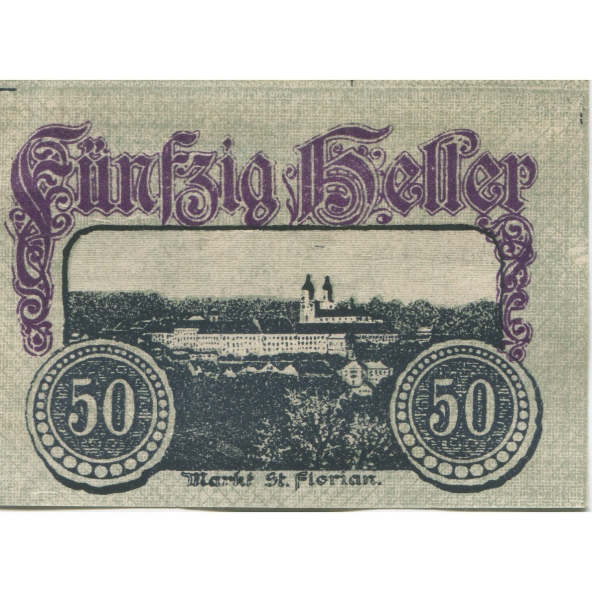 Banknote, Austria, St Florian, 50 Heller, portrait, 1920, UNC(63), Mehl:FS 878I