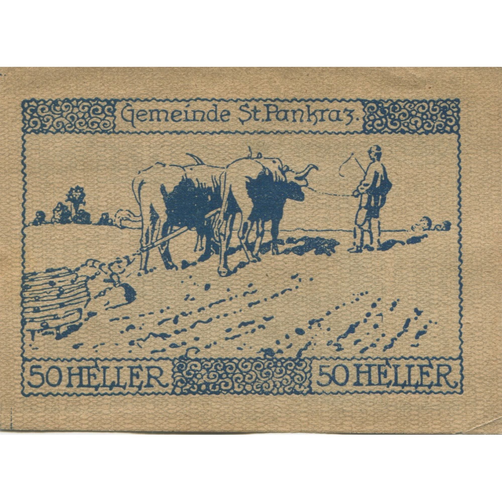 Banknote, Austria, St Pankraz, 50 Heller, montagne, 1920 UNC(63) Mehl:FS 919a1