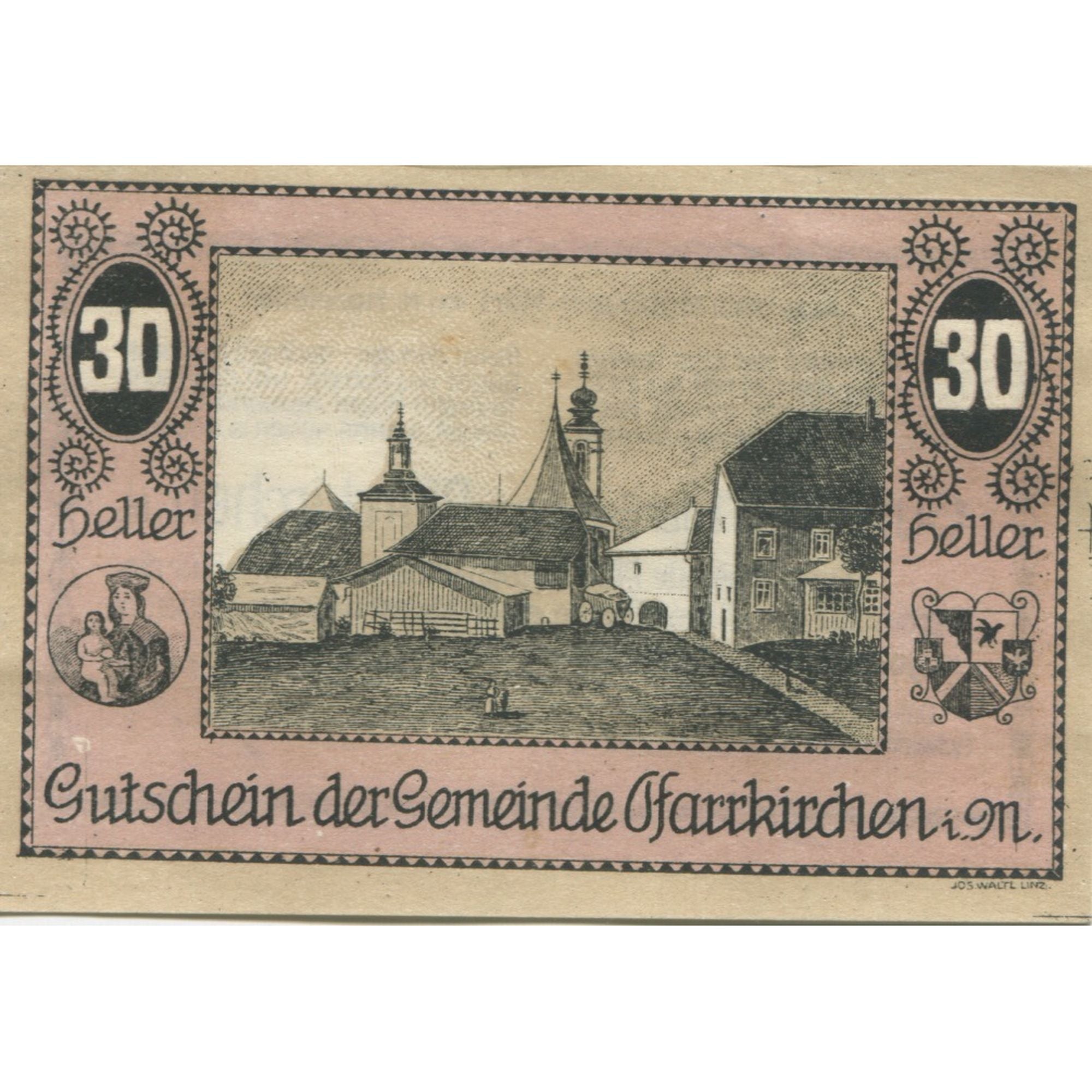 Banknote, Austria, Pfarrkirchen, 30 Heller, route, 1920, UNC(63), Mehl:FS 744