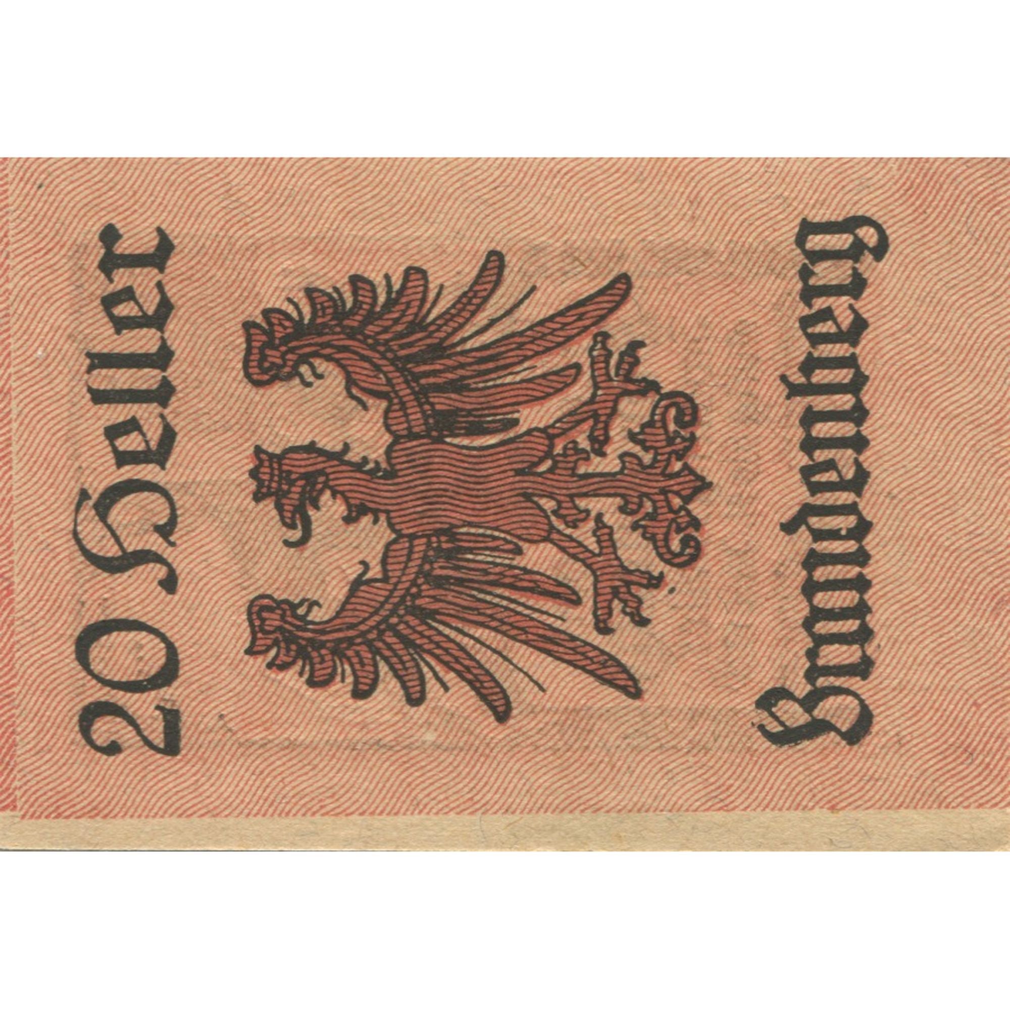 Banknot, Austria, Brandenberg, 20 Heller, cerf 1920-12-31, UNC(63) Mehl:FS 99a