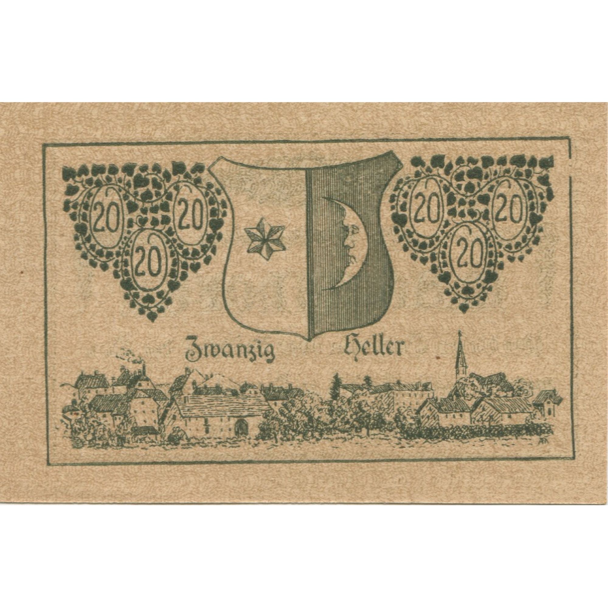 Banknote, Austria, Mattighofen, 20 Heller, village, 1920 UNC(63) Mehl:FS 594b