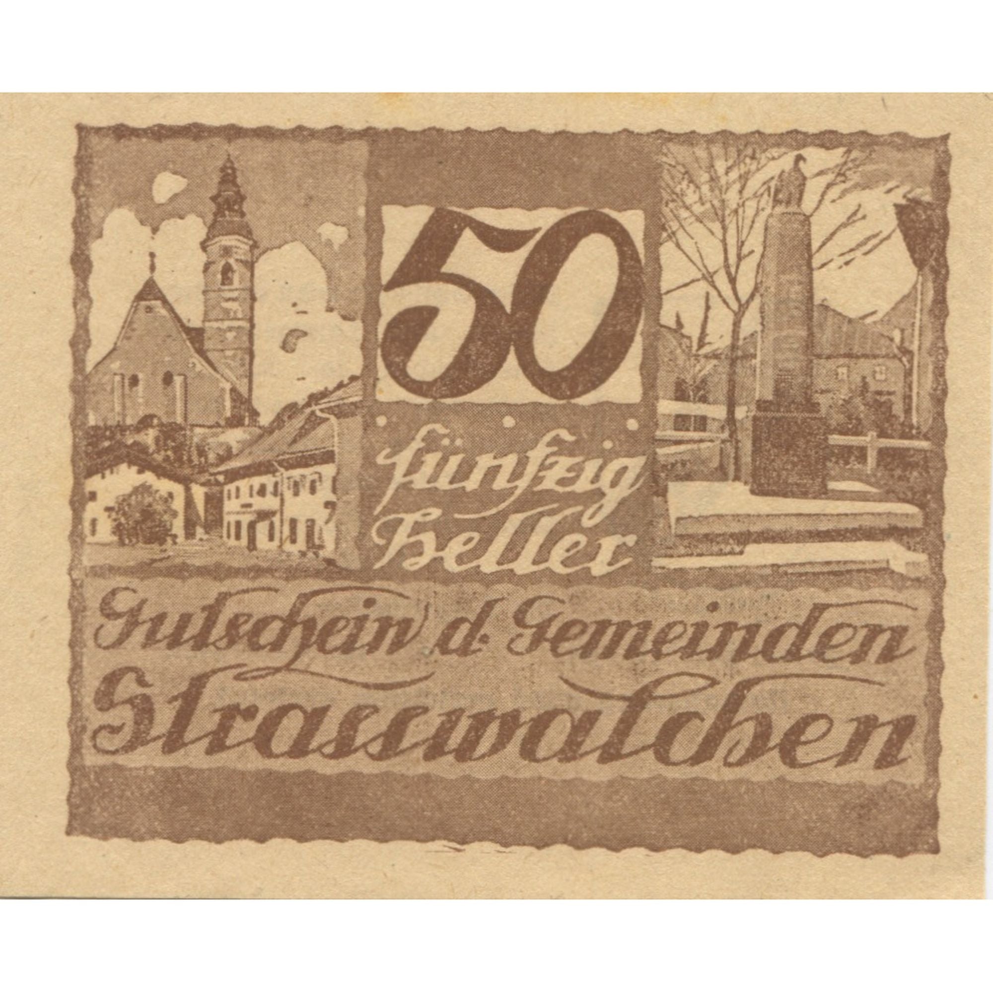 Banknote, Austria, Strasswalchen, 50 Heller, Texte, 1920, UNC(63), Mehl:FS 1047a