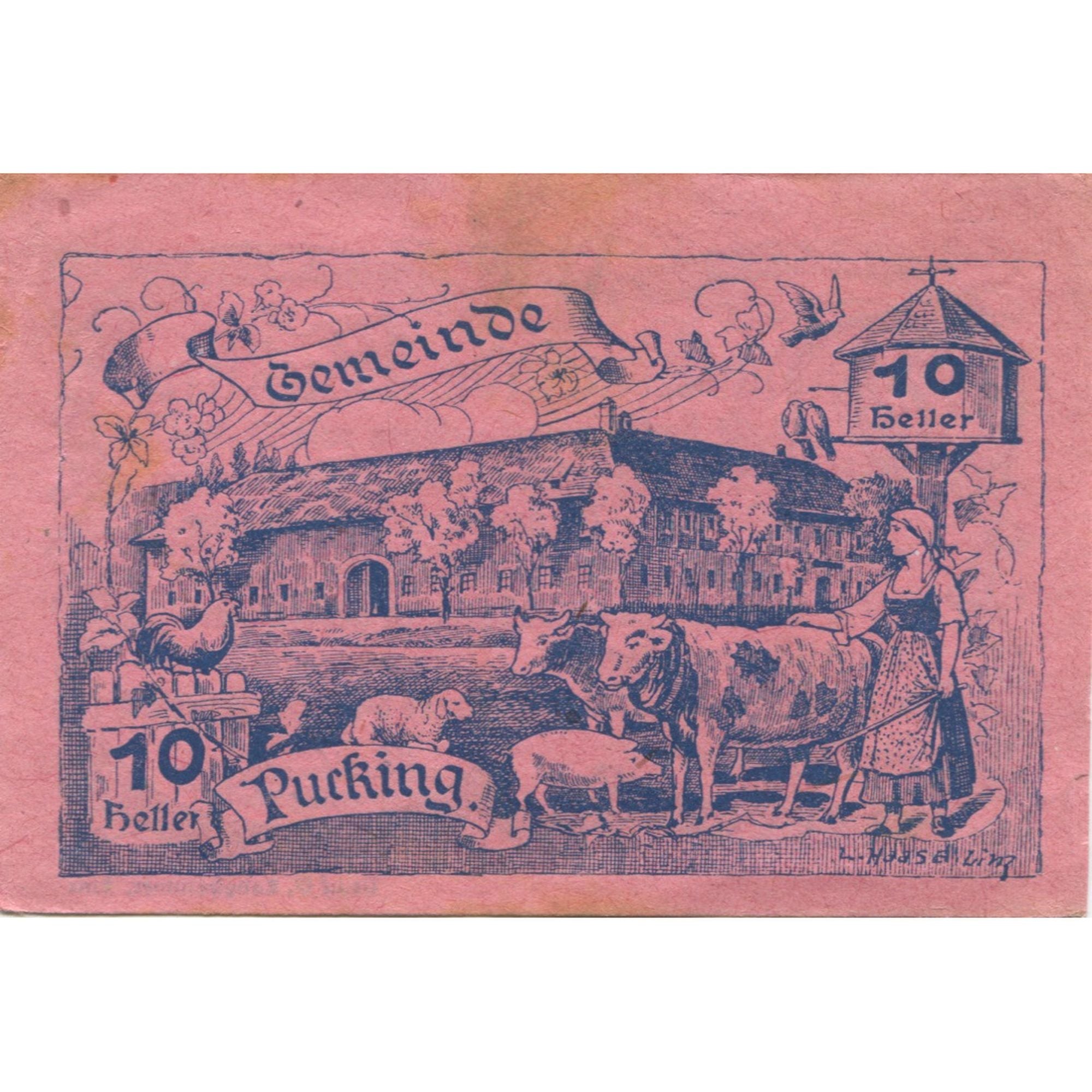 Banknote, Austria, Pucking, 10 Heller, ferme 1920-12-31, AU(55-58) Mehl:FS 790a