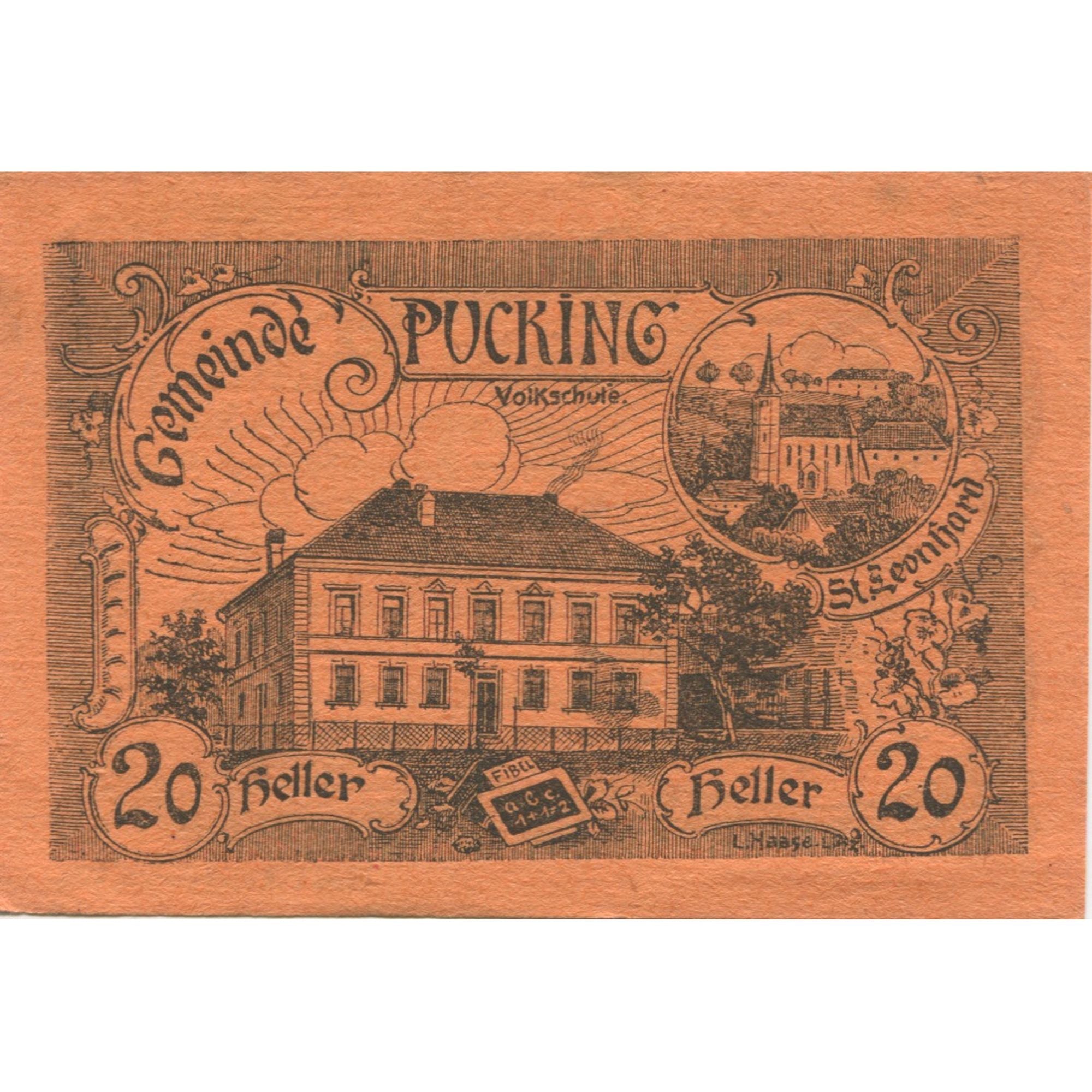 Billet, Autriche, Pucking, 20 Heller, école, 1920, 1920-12-31, SUP, Mehl:FS 790a
