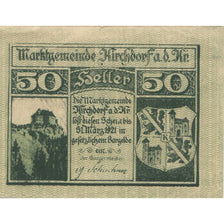 Banknote, Austria, Kirchdorf, 50 Heller, Blason, 1921 UNC(63) Mehl:FS 445Ib
