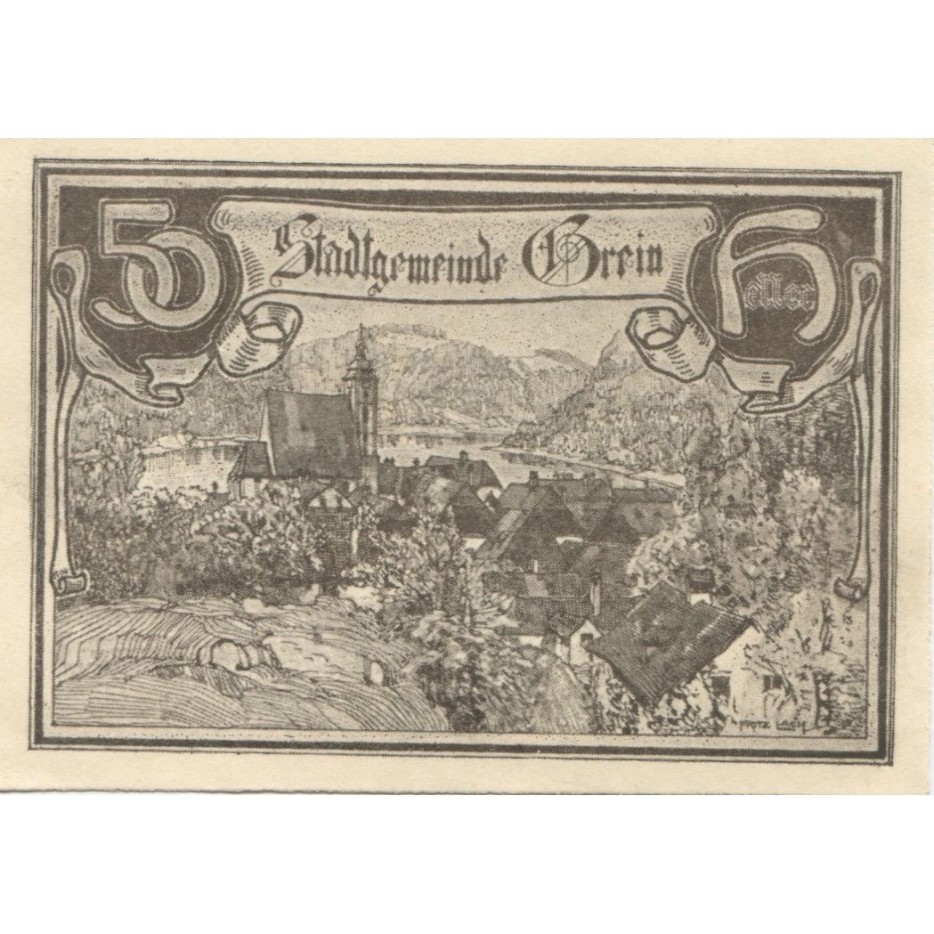 Nota, Áustria, Grein, 50 Heller, village 1920-12-31, UNC(63), Mehl:FS 276IIc