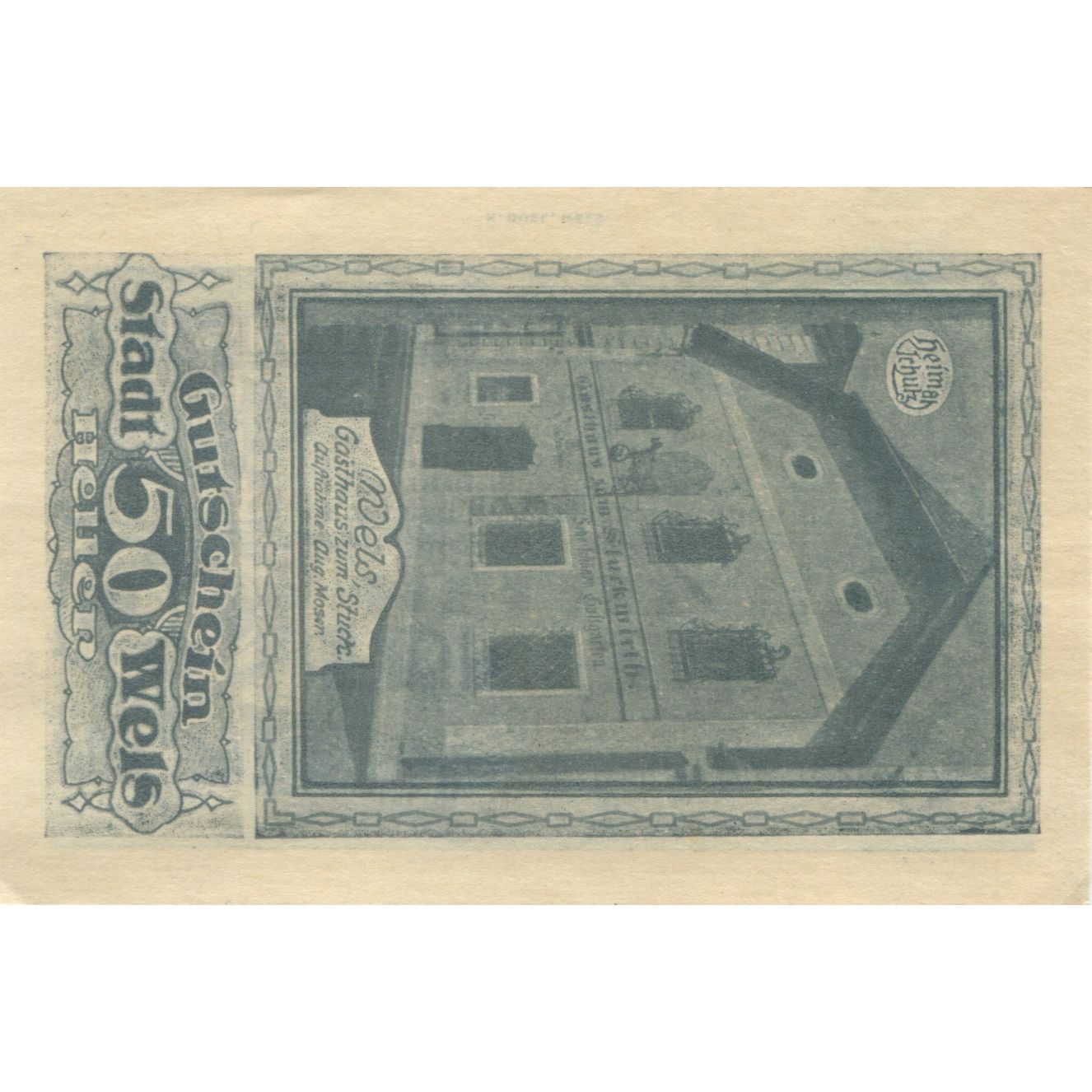 Banknote, Austria, Wels, 50 Heller, mairie, 1920, UNC(63), Mehl:FS 1167II