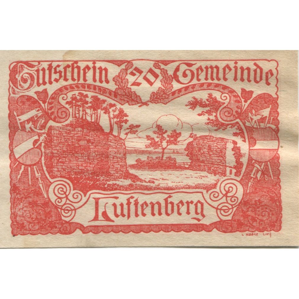 Banknote, Austria, Luftenberg, 20 Heller, château, 1920 AU(55-58) Mehl:FS 570e