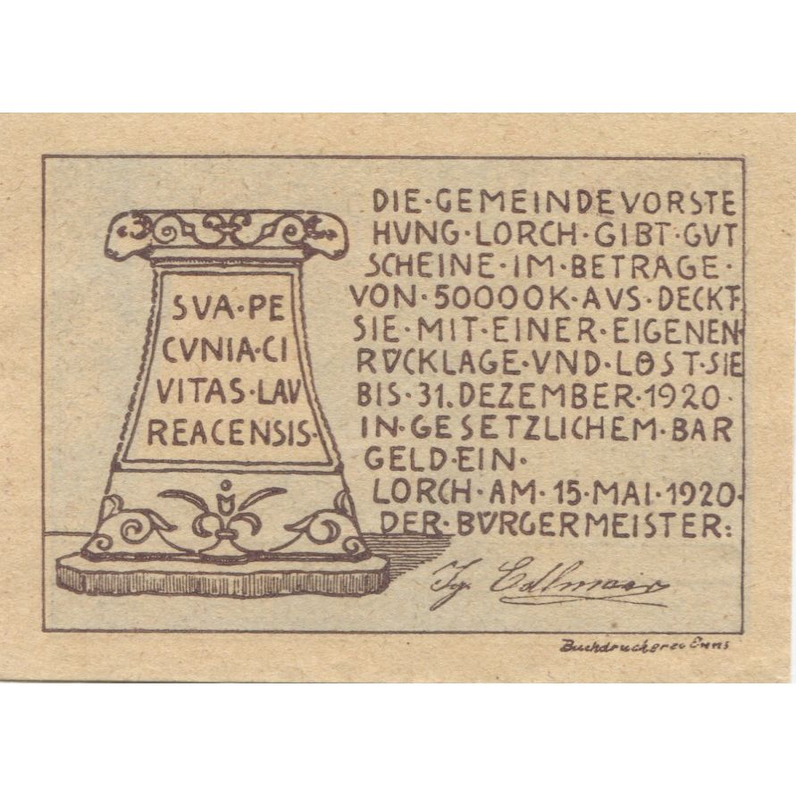 Banknote, Austria, Lorch, 30 Heller, Eglise 1920-12-31, UNC(63) Mehl:FS 564a